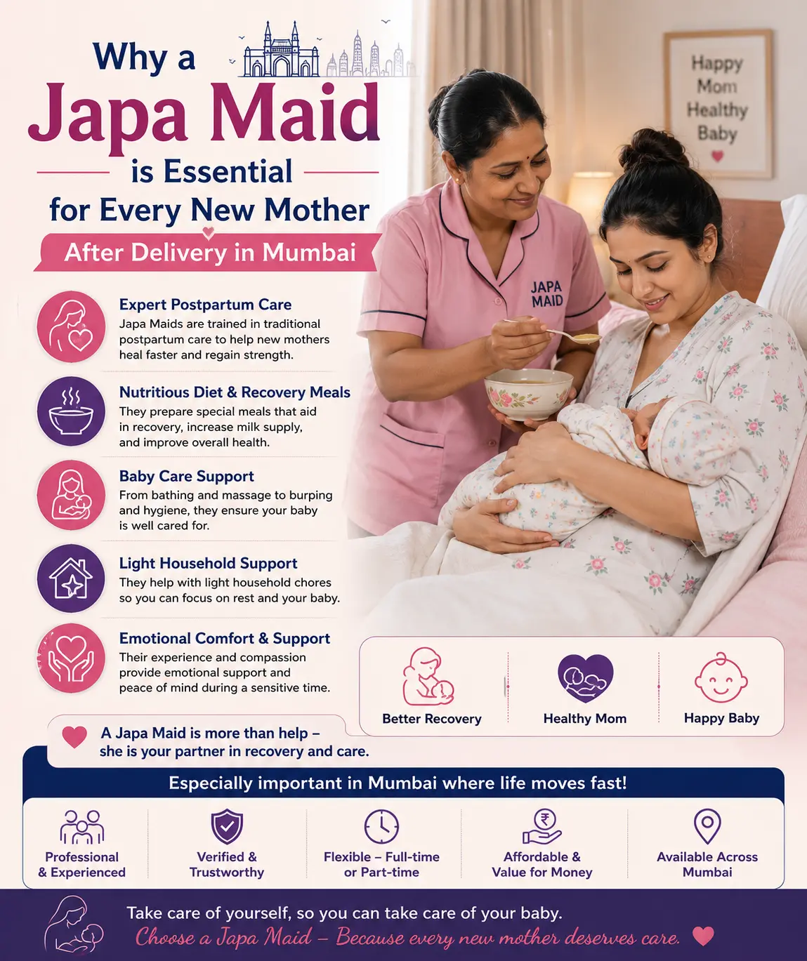 Why a Japa Maid is Essential for Every New Mother After Delivery in Mumbai